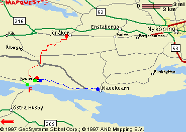 Map for Jnker - Kvarsebo